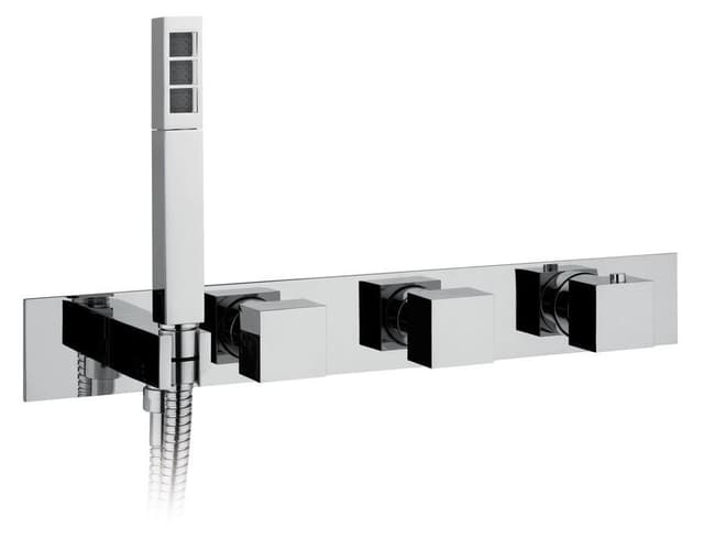 Termostatyczna bateria podtynkowa z uchwytem prysznica, 2 wyjścia, chrom