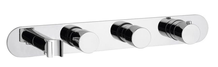 Podtynkowa bateria termostatyczna z uchwytem prysznicowym, 2 wyjścia, mosiądz, chrom