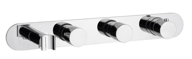Podtynkowa bateria termostatyczna z uchwytem prysznicowym, 2 wyjścia, mosiądz, chrom