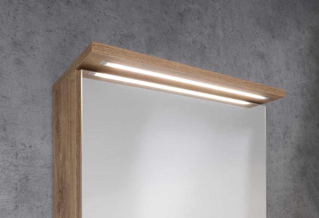 Szafka z lustrem KAWA STRIP 50x70 cm z oświetleniem LED dąb emporio