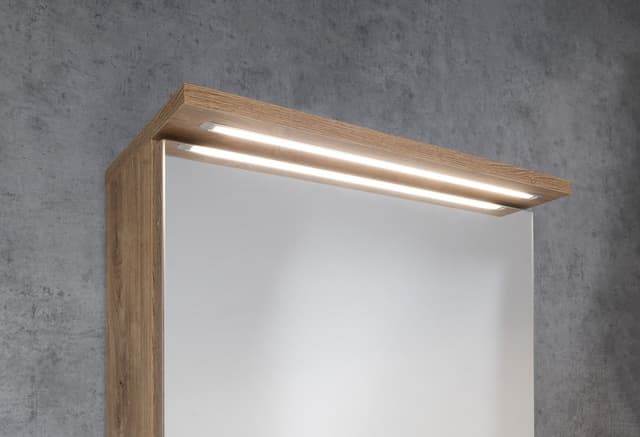 Szafka z lustrem KAWA STRIP 50x70 cm z oświetleniem LED dąb emporio