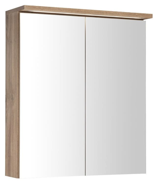 Szafka z lustrem KAWA STRIP LED 60x70 cm dąb emporio
