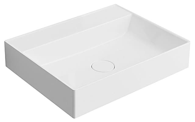 TWIG umywalka nablatowa kompozytowa 60x47 cm biała bez otworu