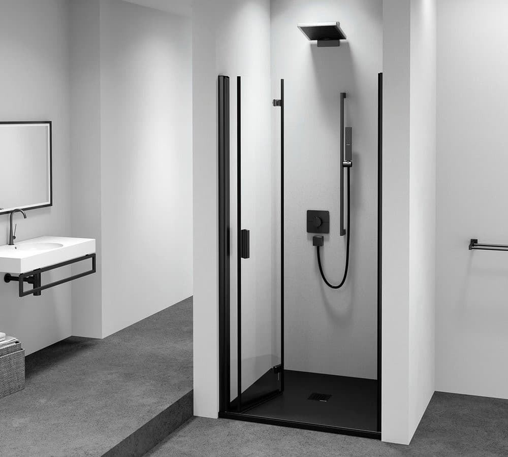 ZOOM BLACK drzwi prysznicowe do wnęki 700 mm, lewe, szkło hartowane