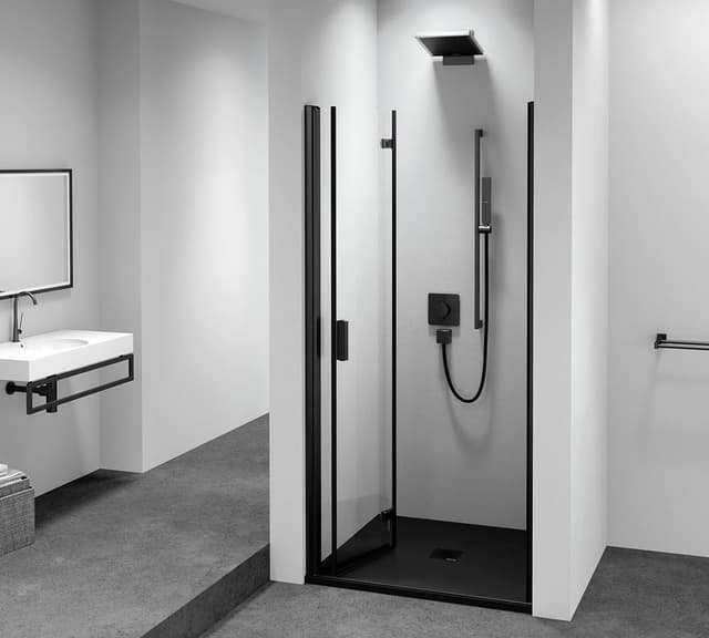 ZOOM BLACK drzwi prysznicowe do wnęki 700 mm, lewe, szkło hartowane