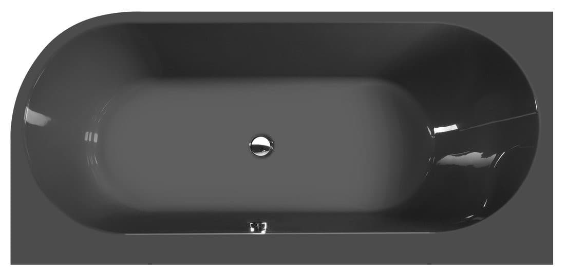 ASTRA L MONOLITH wanna wolnostojąca przyścienna 160x75x60 cm, szara