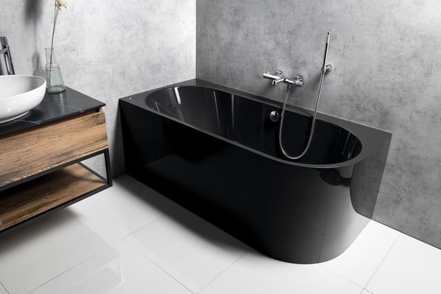 ASTRA L MONOLITH wanna wolnostojąca przyścienna 160x75x60 cm, szara