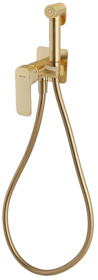 SPY bateria bidetowa podtynkowa ze słuchawką i wężem, złoty mat