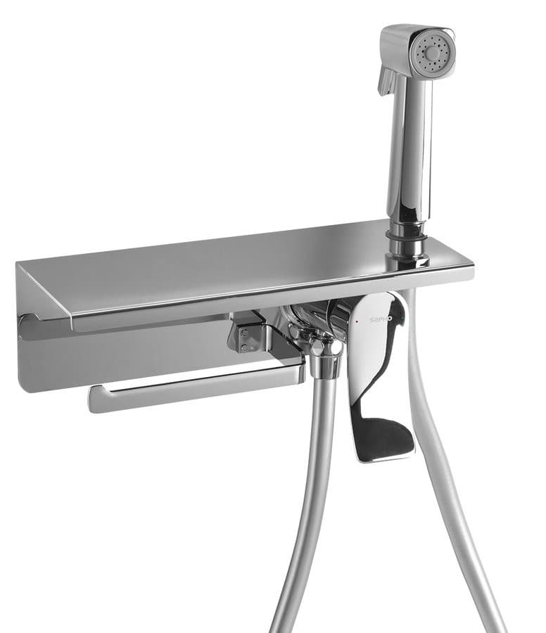 Bateria podtynkowa bidetowa z prysznicem i uchwytem chrom Sapho