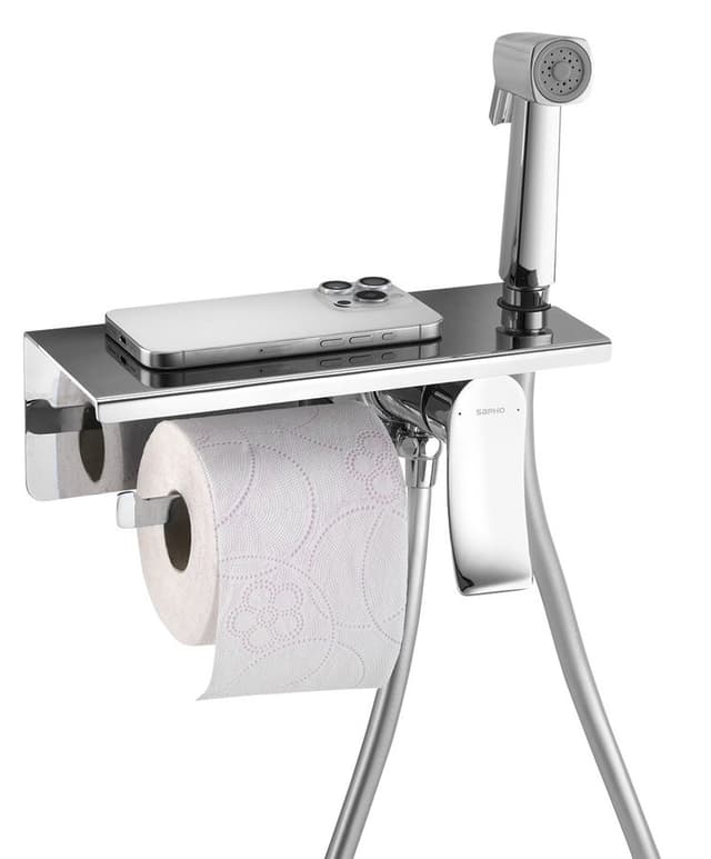 Bateria podtynkowa bidetowa z prysznicem i uchwytem chrom Sapho