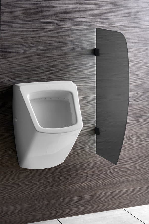 Ścianka oddzielająca pisuarowa 80x40 cm szkło dymione mat czarna