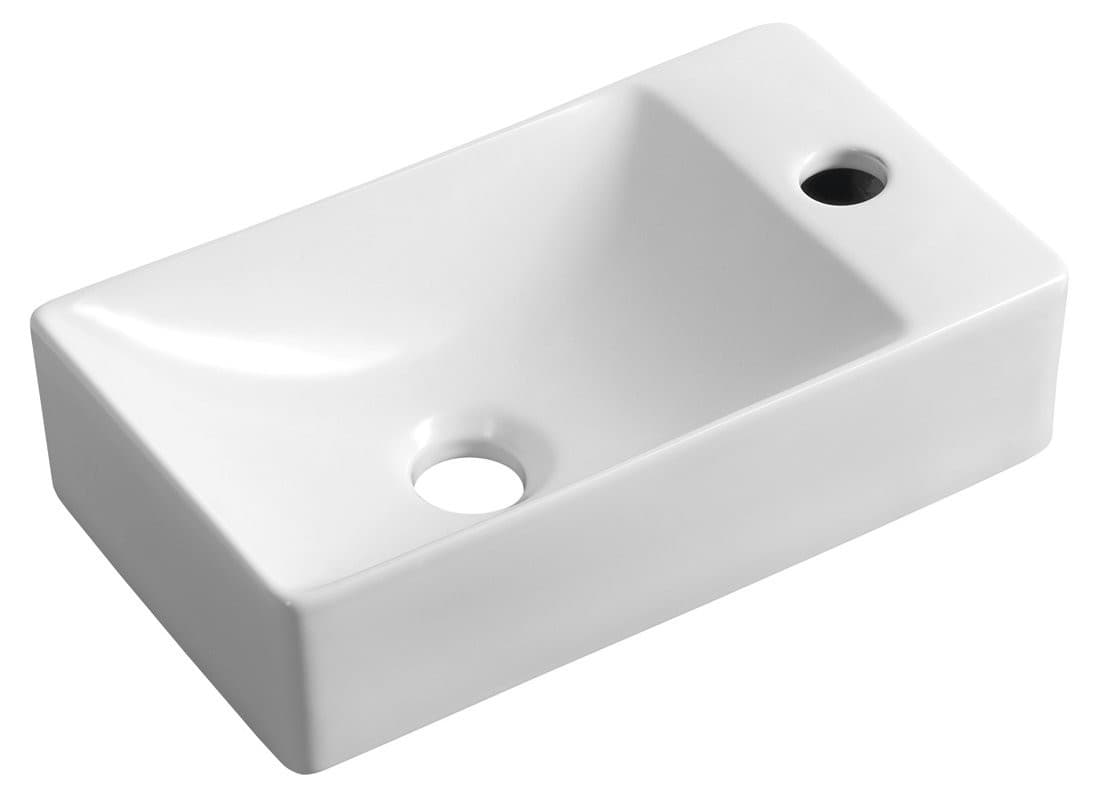 Umywalka ceramiczna MARGITHA 38x22 cm z otworem na baterię prawy