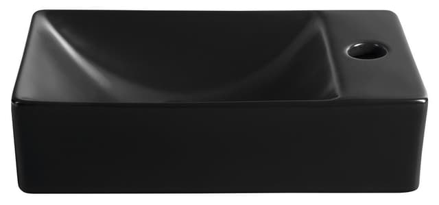 MARGITHA umywalka ceramiczna 38x22 cm czarny mat z otworem