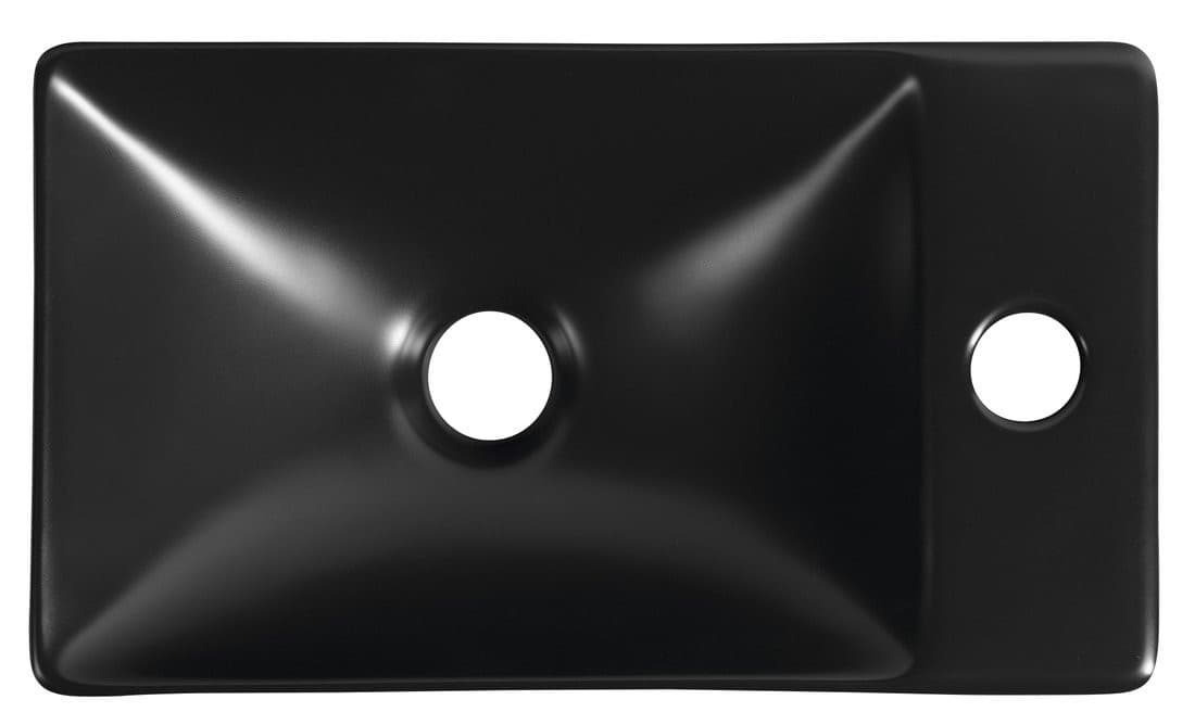 MARGITHA umywalka ceramiczna 38x22 cm czarny mat z otworem