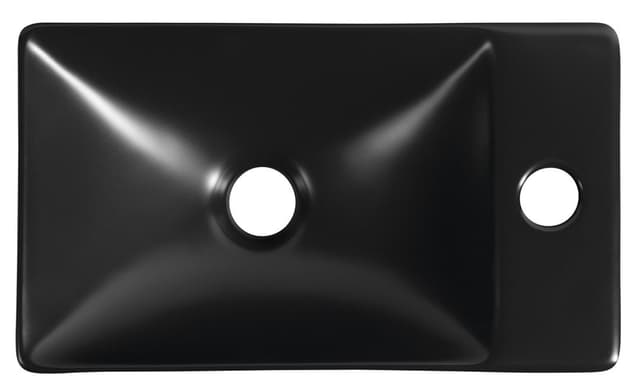 MARGITHA umywalka ceramiczna 38x22 cm czarny mat z otworem