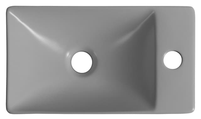 Umywalka ceramiczna MARGITHA 38x22 cm szara z otworem na baterię po prawej