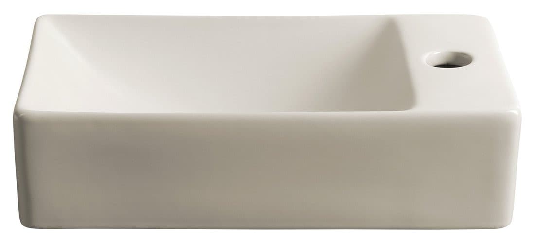 MARGITHA umywalka ceramiczna 38x22 cm z otworem na baterię po prawej stronie