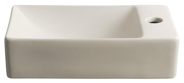 MARGITHA umywalka ceramiczna 38x22 cm z otworem na baterię po prawej stronie