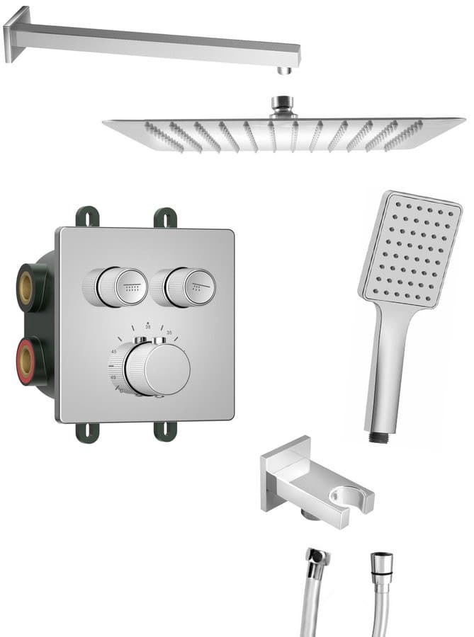 SMART SELECT zestaw prysznicowy podtynkowy termostatyczny, 2 wyjścia, przyłącze kątowe, chrom