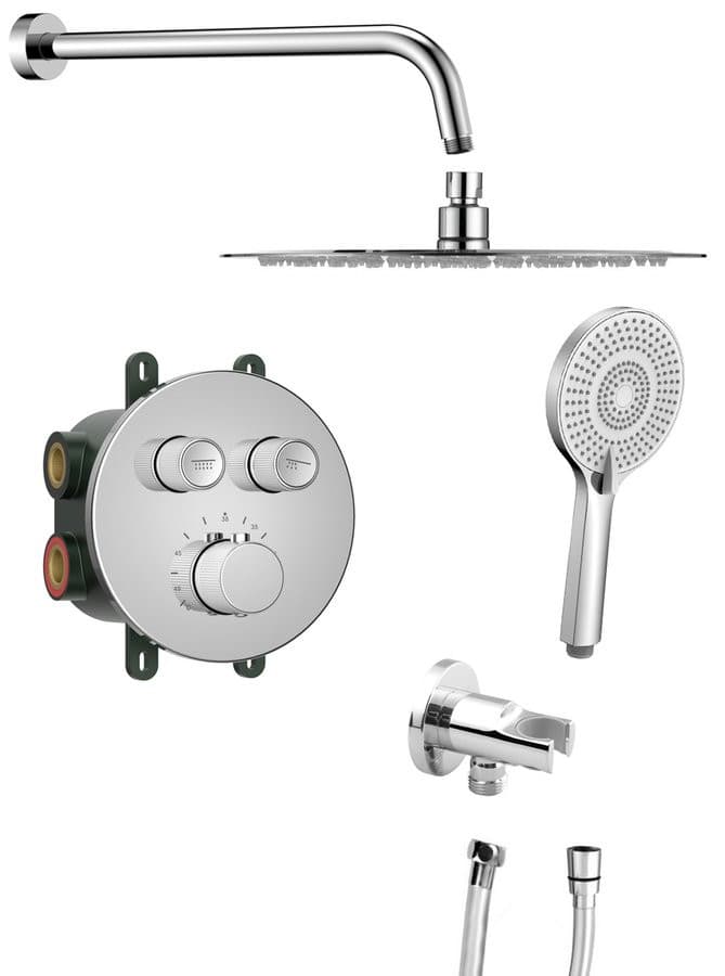 SMART SELECT zestaw prysznicowy podtynkowy termostatyczny, 2 wyjścia, przyłącze kątowe, chrom