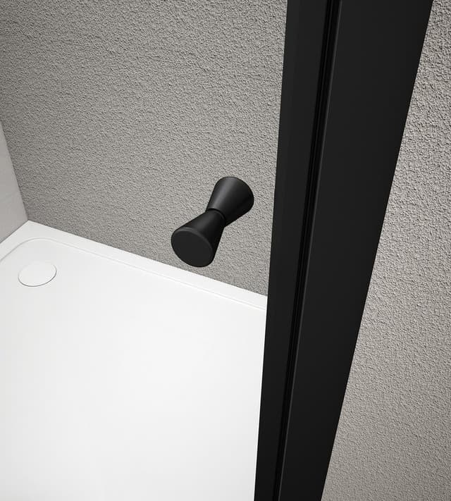 ARLETA BLACK kabina prysznicowa półokrągła 900x900mm czarne profile