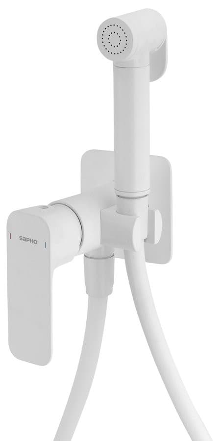 SPY bateria bidetowa podtynkowa ze słuchawką i wężem, biały mat