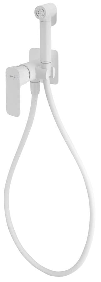 SPY bateria bidetowa podtynkowa ze słuchawką i wężem, biały mat