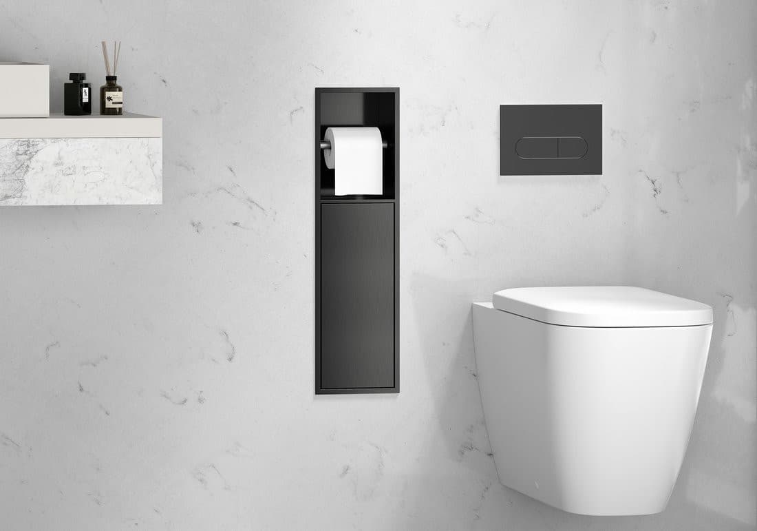 INSERTA podtynkowy uchwyt na papier toaletowy stal nierdzewna gun metal