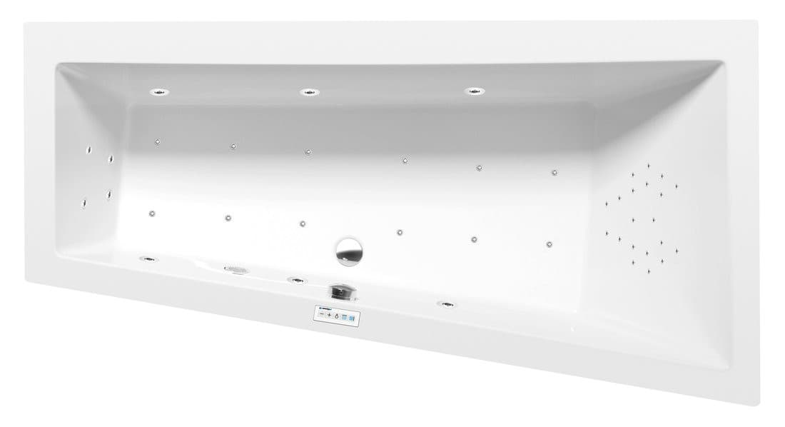 ANDRA R wanna z hydromasażem, 180x90x45cm, Highline Hydro-Air, chrom