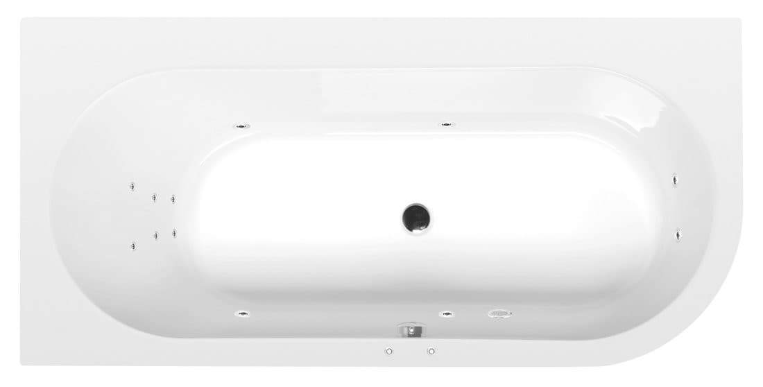 ASTRA L wanna z hydromasażem, 165x80x48cm, Attraction Hydro, chrom
