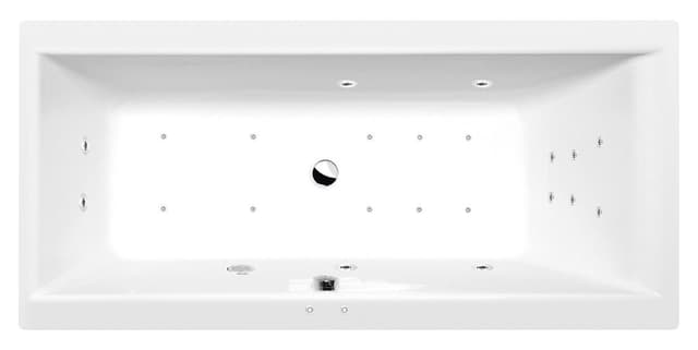 CLEO wanna z hydromasażem, 150x75x48cm, Attraction Hydro-Air, chrom