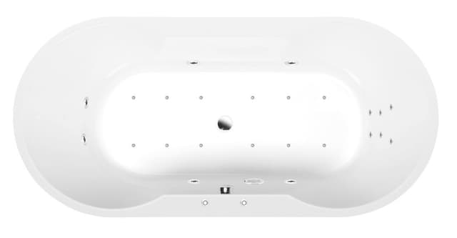 IO wanna z hydromasażem, 180x85x49cm, Attraction Hydro-Air, chrom