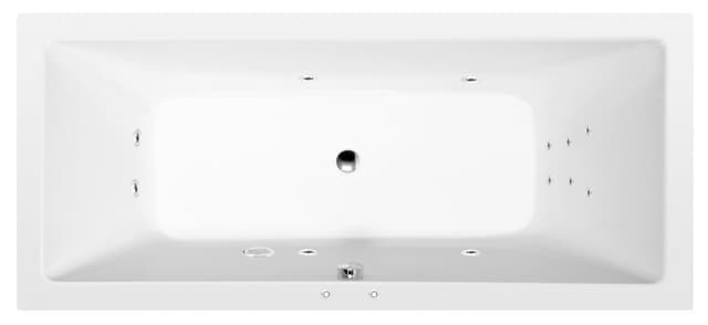 KRYSTA wanna z hydromasażem, 180x80x39cm, Attraction Hydro, chrom