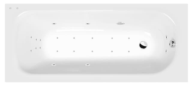 LAURA wanna z hydromasażem, 160x70x39cm, Attraction Hydro-Air, chrom