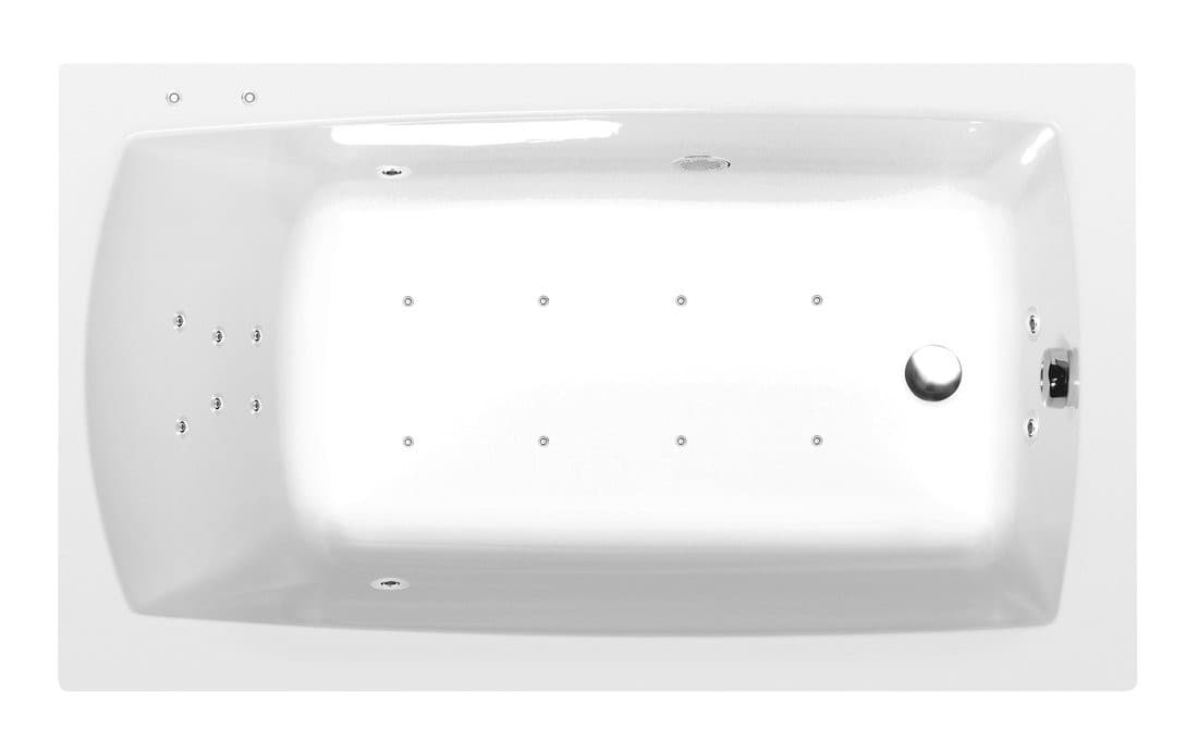 LILY wanna z hydromasażem, 140x70x39cm, Attraction Hydro-Air, chrom