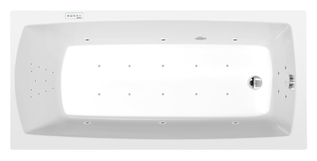 LILY wanna z hydromasażem, 150x70x39cm, Highline Hydro-Air, chrom