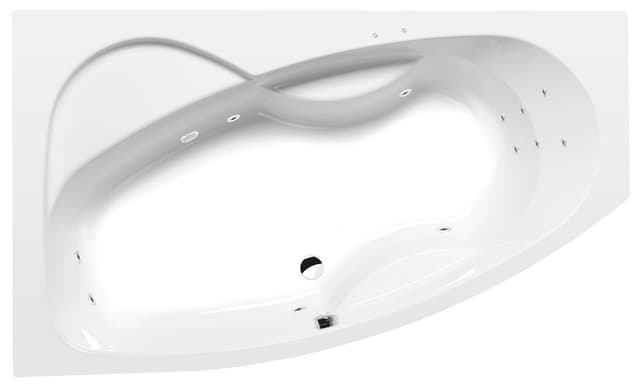 MAMBA L wanna z hydromasażem, 160x95x44cm, Attraction Hydro, chrom