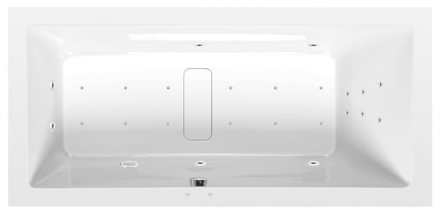 MARLENE wanna z hydromasażem, 170x80x48cm, Attraction Hydro-Air, chrom