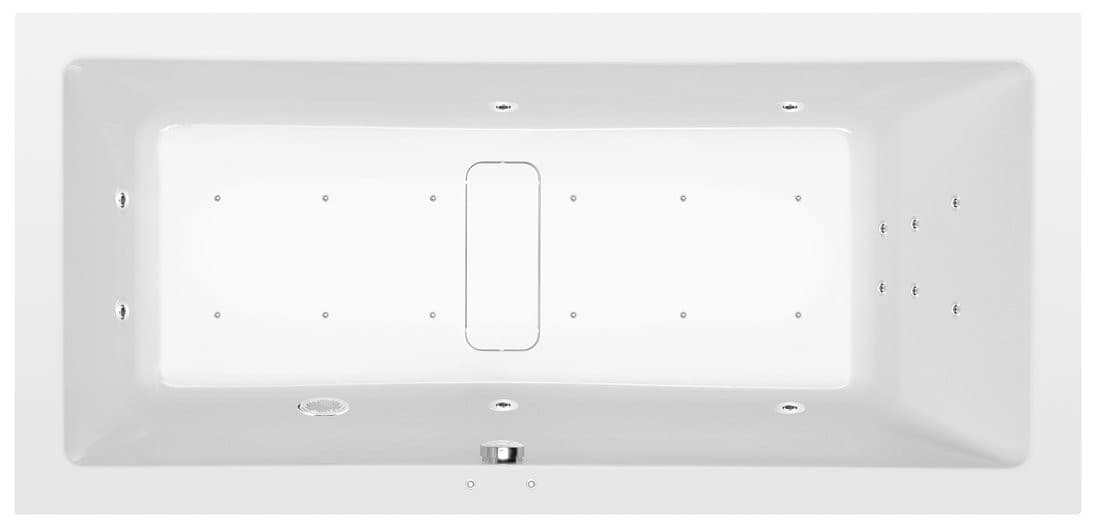 MARLENE wanna z hydromasażem, 200x90x48cm, Attraction Hydro-Air, chrom