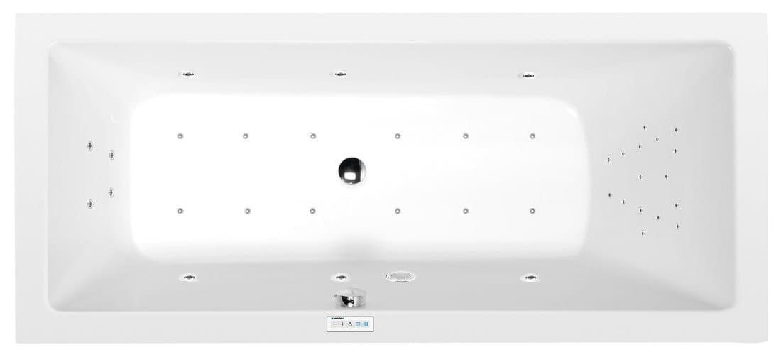MIMOA wanna z hydromasażem, 170x80x39cm, Highline Hydro-Air, chrom