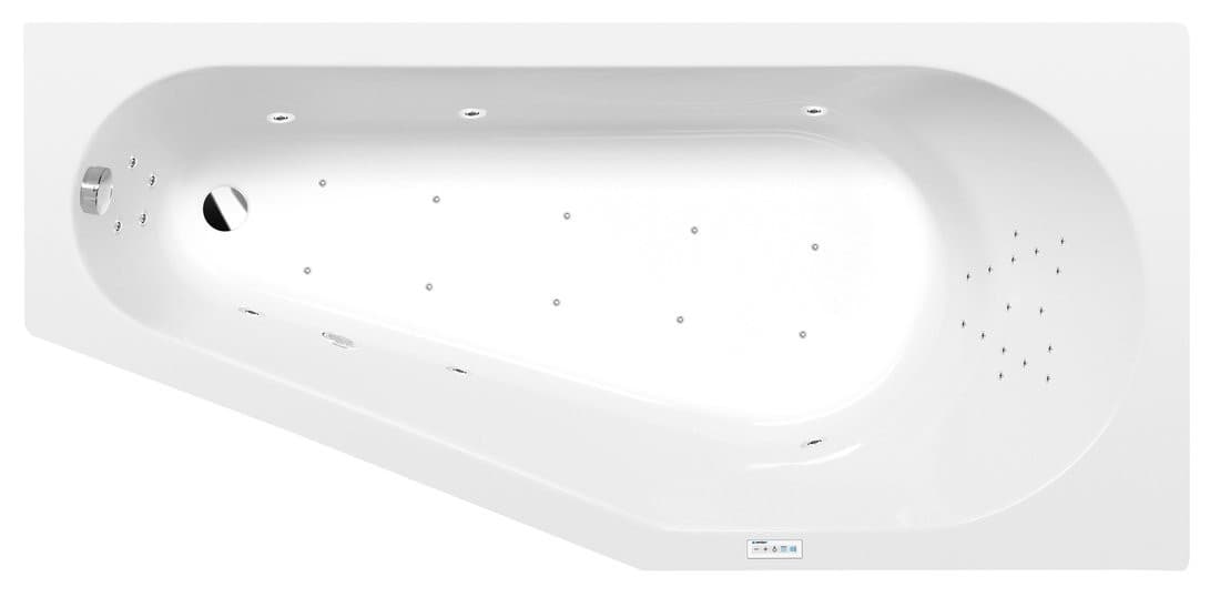 PROJEKTA R wanna z hydromasażem, 160x80x44cm, Highline Hydro-Air, chrom