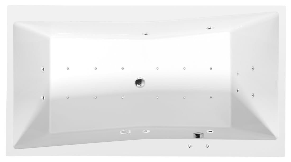 QUEST wanna z hydromasażem, 190x100x49cm, Active Hydro-Air, chrom