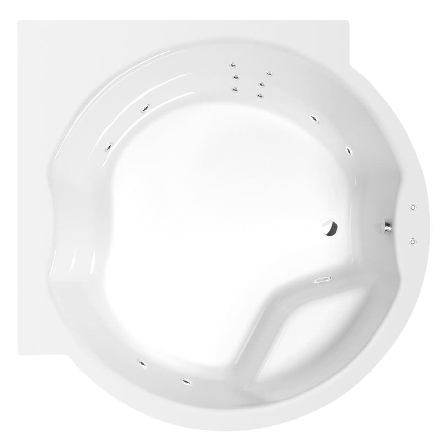ROYAL CORNER wanna z hydromasażem, 173x173x49cm, Attraction Hydro, chrom