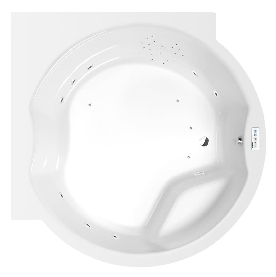 ROYAL CORNER wanna z hydromasażem, 173x173x49cm, Highline Hydro, chrom