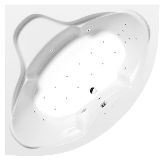 SIMONA wanna z hydromasażem, 140x140x44cm, Attraction Hydro-Air, chrom