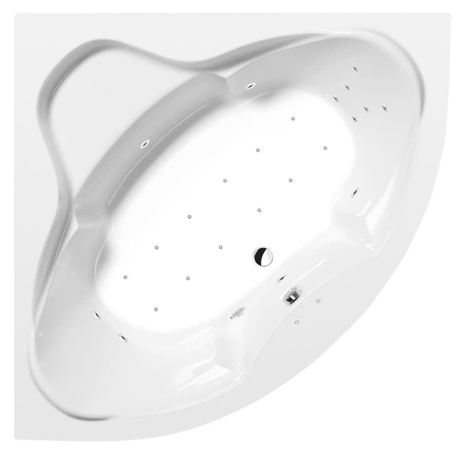 SIMONA wanna z hydromasażem, 150x150x44cm, Attraction Hydro-Air, chrom