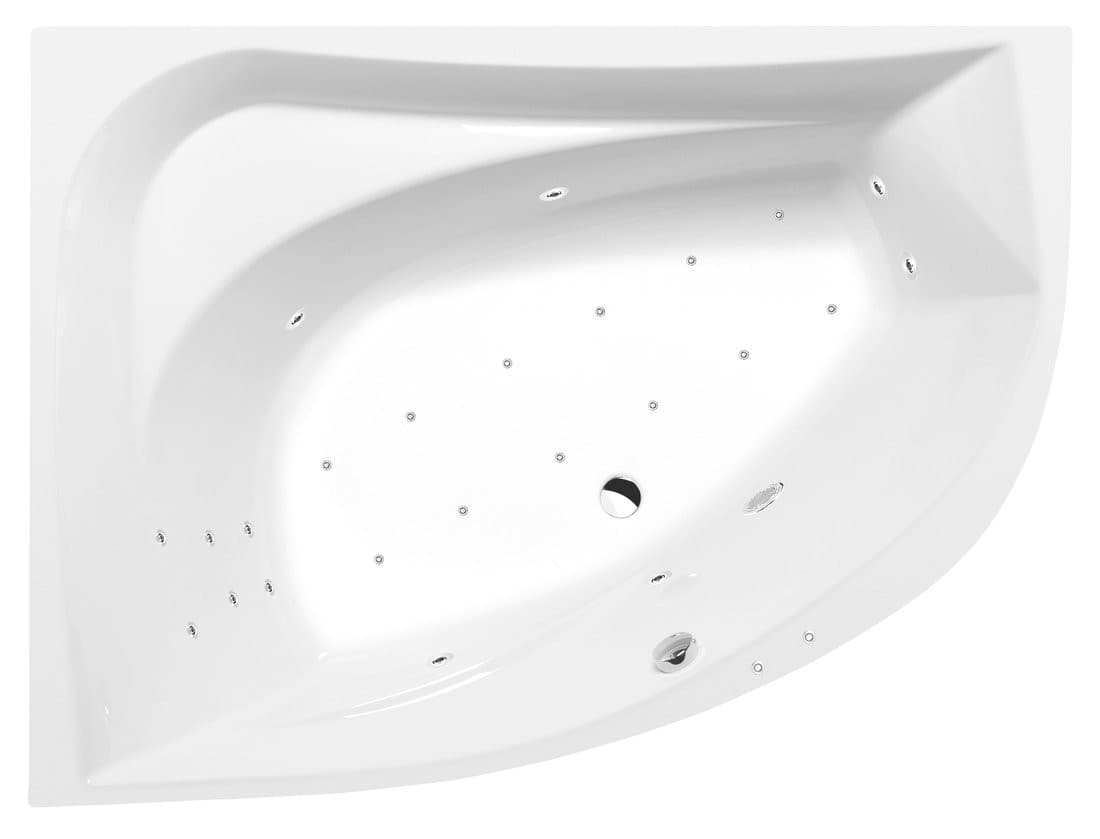 TANYA L wanna z hydromasażem, 160x120x49cm, Attraction Hydro-Air, chrom