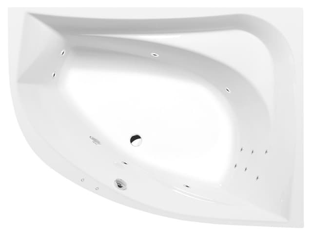 TANYA R wanna z hydromasażem, 160x120x49cm, Attraction Hydro, chrom