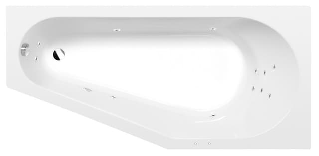 TIGRA R wanna z hydromasażem, 150x75x46cm, Attraction Hydro, chrom