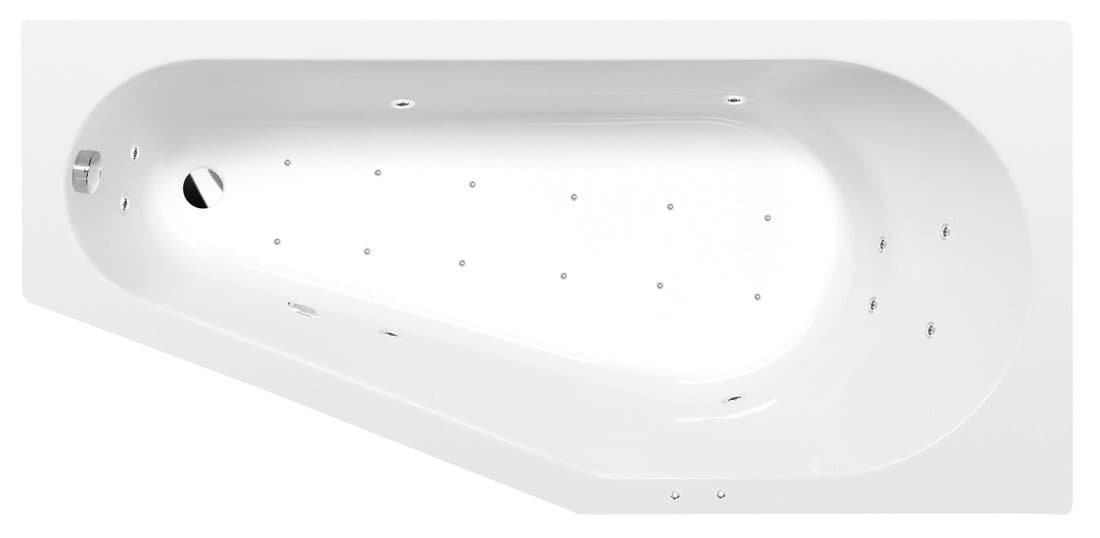 TIGRA R wanna z hydromasażem, 170x80x46cm, Active Hydro-Air, chrom